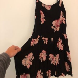 Black and Pink Floral Romper